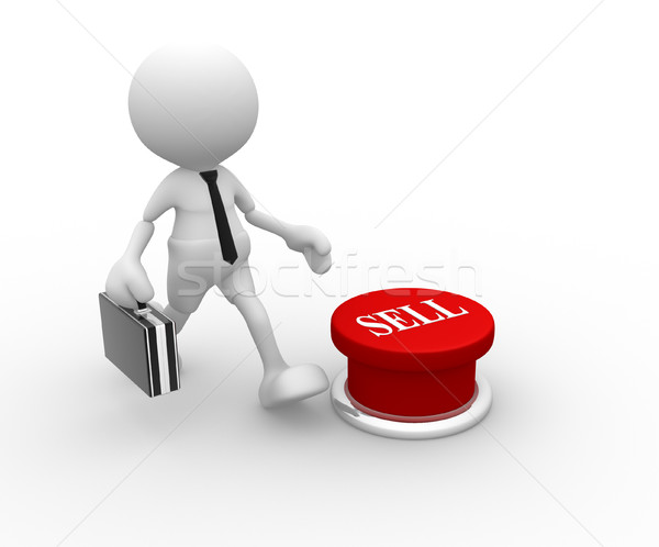 Vender 3d personas hombre persona botón Foto stock © coramax