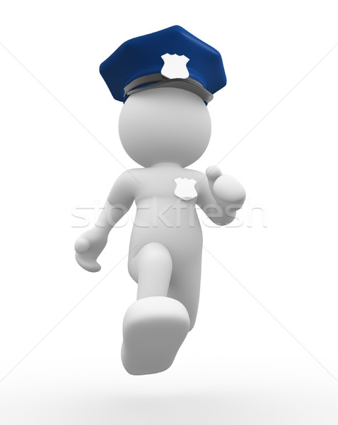 Policjant 3d osób ludzi charakter osoby kask Zdjęcia stock © coramax