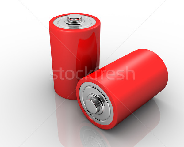 Red AA batteries in a row Stock photo © coramax