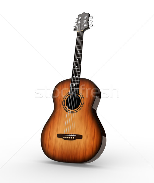 3d визуализации иллюстрация древесины гитаре концерта Сток-фото © coramax