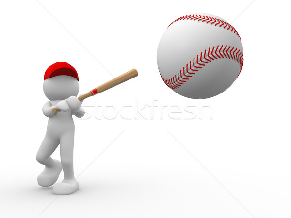 Stockfoto: Baseball · 3d · mensen · menselijke · karakter · persoon · 3D