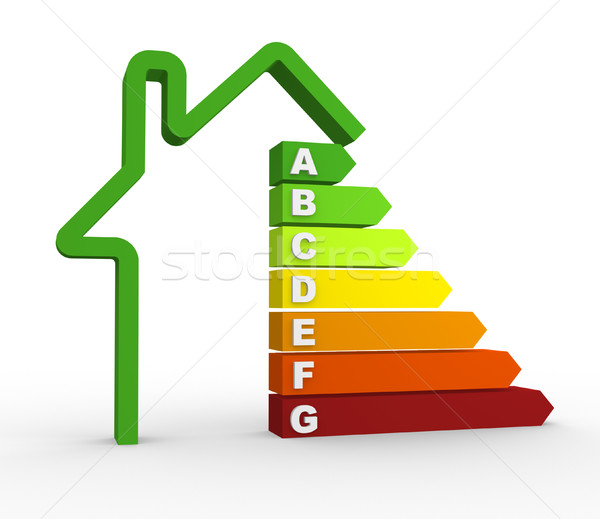 Energieeffizienz Tabelle 3D 3d render Bau home Stock foto © coramax