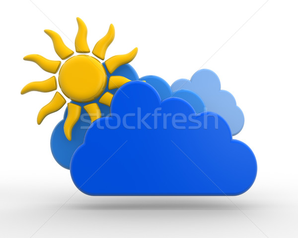 Stock photo: Sun with cloud