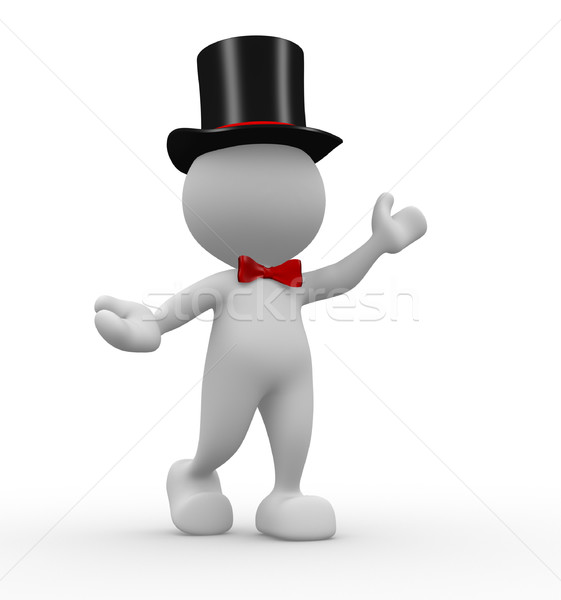 Caballero 3d personas hombre persona sombrero moda Foto stock © coramax