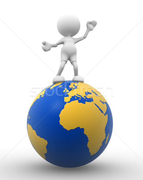 Aarde wereldbol 3d mensen man persoon kaart Stockfoto © coramax