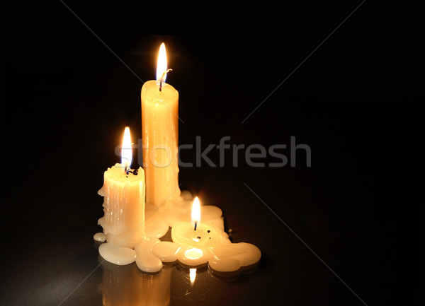 свечей темно три освещение свободный пространстве Сток-фото © cosma