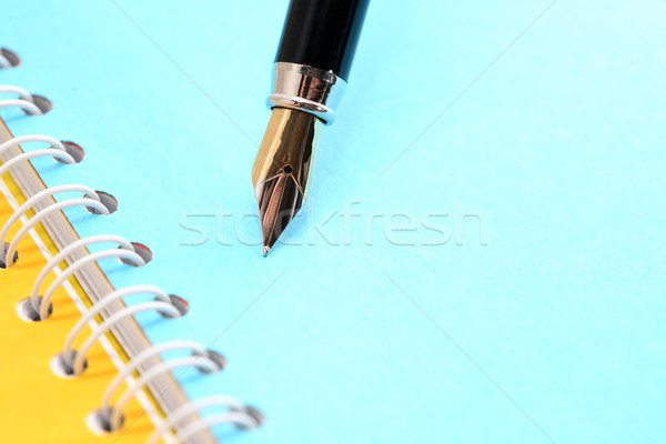 Toll notebook irodaszer töltőtoll színes papír Stock fotó © cosma