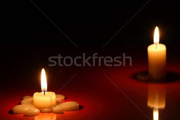 Bougies sombre séparation deux éclairage réflexion Photo stock © cosma