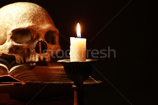 Skull And Candle Stock photo © cosma
