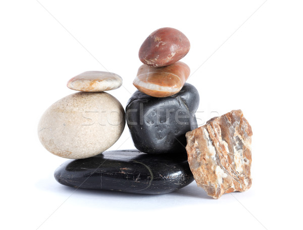 Stenen evenwicht abstract witte natuur Stockfoto © cosma