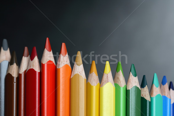 Stock photo: Color Pencils On Dark