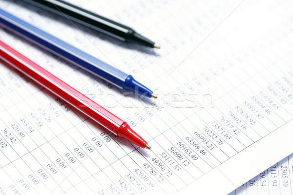 Długopisy cyfry działalności trzy kolorowy Zdjęcia stock © cosma