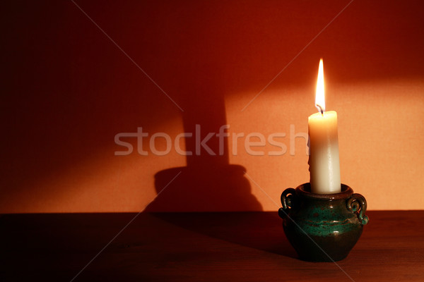 свечу тень освещение подсвечник большой стены Сток-фото © cosma