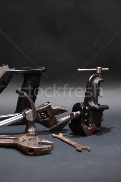 Oude tools donkere ingesteld gratis ruimte Stockfoto © cosma