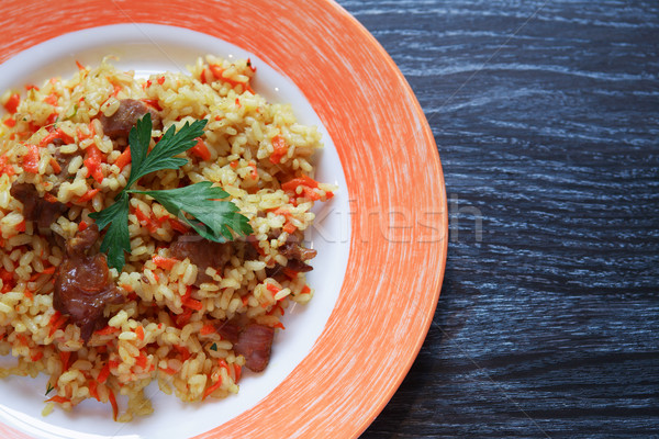 Pilaf On Plate Stock photo © cosma