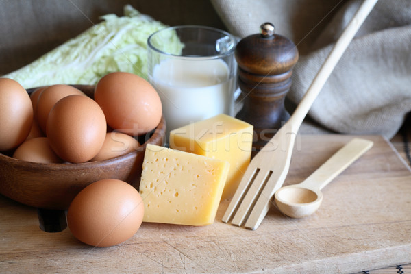 żywności składniki puchar surowy jaj ser Zdjęcia stock © cosma