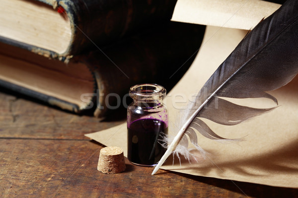 Inkpot And Quill Pen Stock photo © cosma