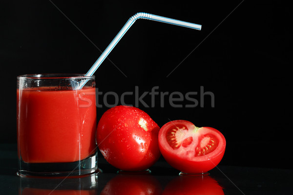 Tomatensap glas tomaten zwarte drop plantaardige Stockfoto © cosma