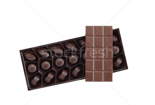 Chocolate On White Stock photo © cosma