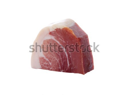 Stok fotoğraf: İtalyan · prosciutto · parça · tazelik · beyaz · yalıtılmış