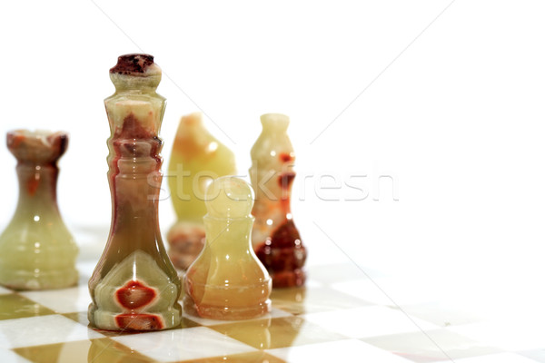 Schaken spel witte ingesteld schaakstukken boord Stockfoto © cosma