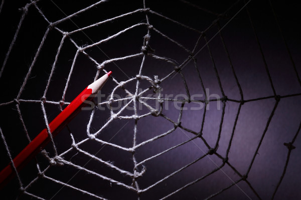 Web design roşu creion frânghie web întuneric Imagine de stoc © cosma