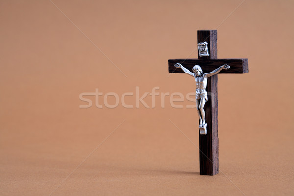 Fé crucifixo em pé marrom livre Foto stock © cosma