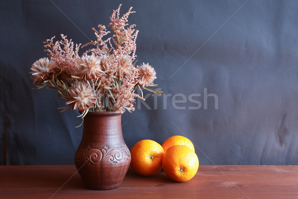 Stok fotoğraf: çiçekler · portakal · güzel · buket · kuru · seramik