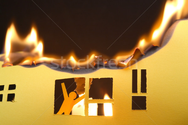 Man In Burning House Stock photo © cosma