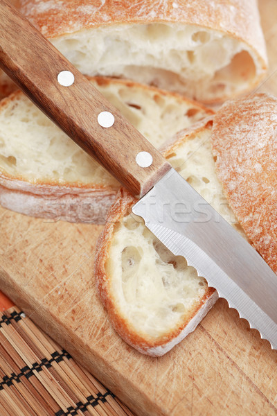 Sliced Bread And Knife Stock photo © cosma