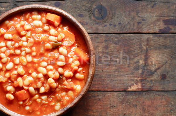 Stewed Beans On Wood Stock photo © cosma