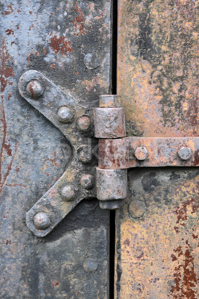 ストックフォト: 金属 · ドア · クローズアップ · 古い · さびた · 閉店