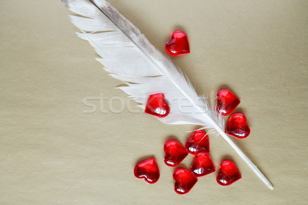 Confessione amore pen rosso cuori carta Foto d'archivio © cosma