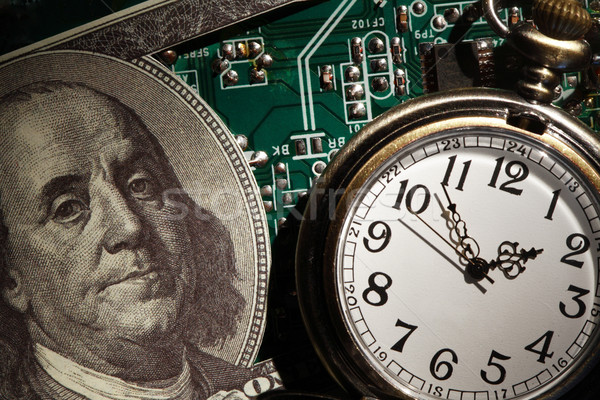 Tijd is geld business een honderd dollar Stockfoto © cosma