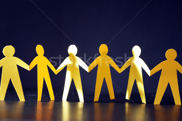 Paper Men On Dark Stock photo © cosma