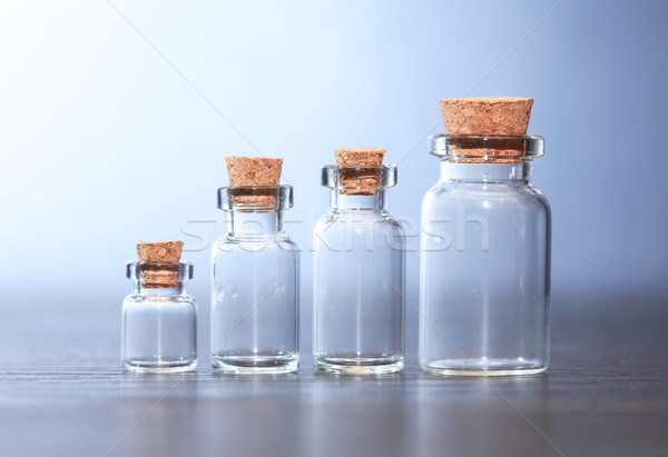 Farmaceutisch ingesteld lege glas achtergrond wetenschap Stockfoto © cosma