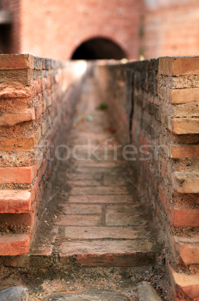 Oude goot baksteen water leveren Stockfoto © cosma