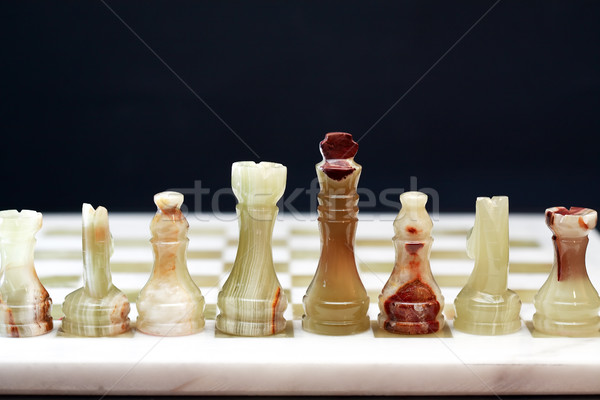 Stock photo: Chess Pieces On Dark