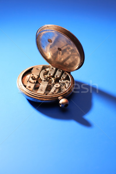 Relógio de bolso mecanismo velho de volta lado abrir Foto stock © cosma