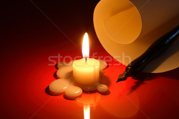 Scroll And Candle Stock photo © cosma