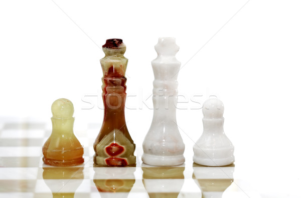 Sakkfigurák tábla szett fehér sport absztrakt Stock fotó © cosma