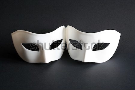 Dois máscaras branco preto um máscara Foto stock © cosma