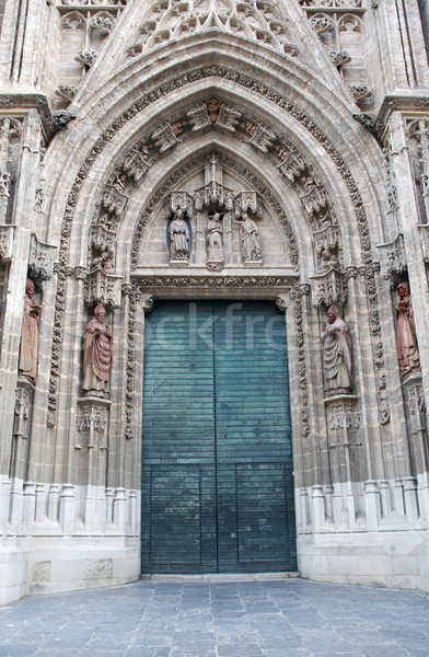 Eski katedral kapı büyük Metal İspanya Stok fotoğraf © cosma