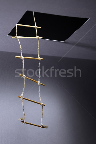 Cuerda escalera escapar dentro casa resumen Foto stock © cosma