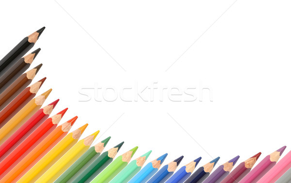 Buntstifte Rahmen Farbe Bleistifte Weiss Bleistift Stock Foto C Konstantin Kirillov Cosma Stockfresh