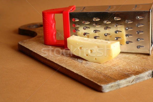 Fromages râpe pièce bois planche à découper domestique [[stock_photo]] © cosma