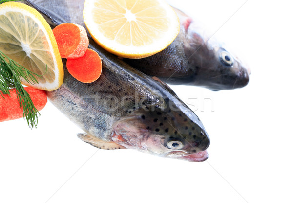 魚 準備 鱒魚 蔬菜 商業照片 © cosma