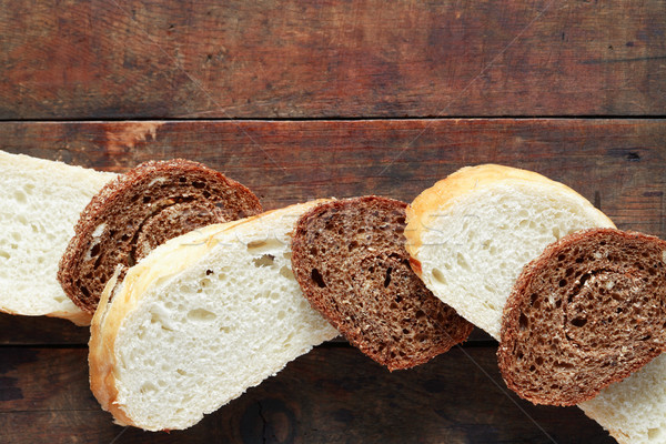 Sliced Bread On Wood Stock photo © cosma