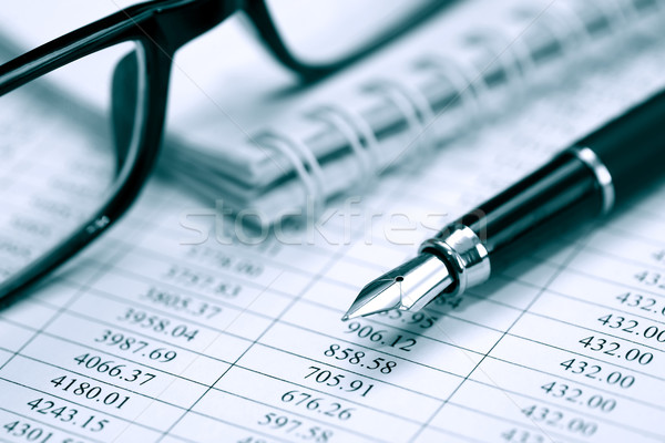 Pen cijfers business vulpen papier tabel Stockfoto © cosma