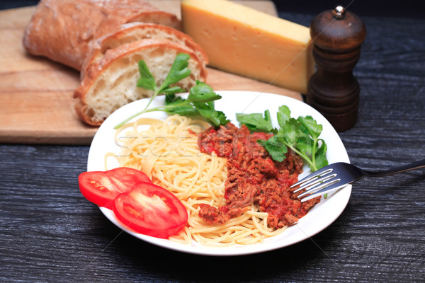 Olasz tészta hagyományos vacsora tányér villa Stock fotó © cosma